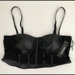 Mesh & Vegan Leather Bustier